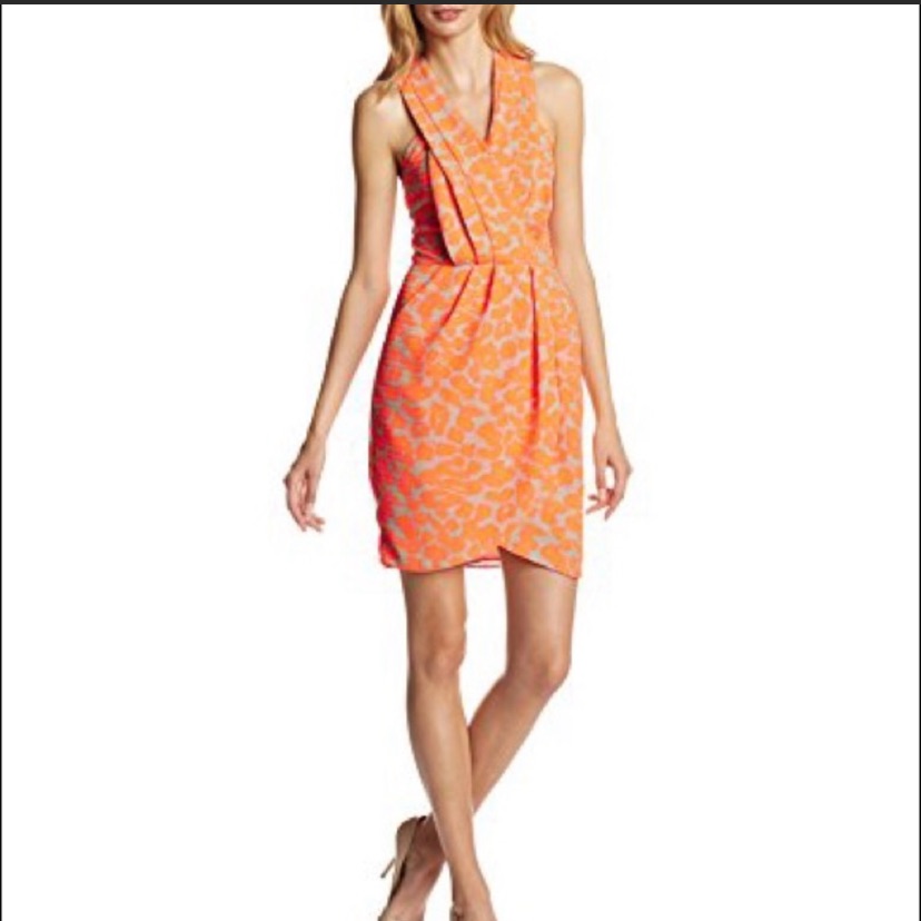 Greylin Lourdes Neon Melon Animal Print Dress